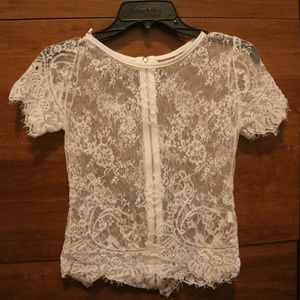 Lace See Through Crop